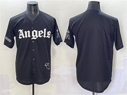Los Angeles Angels Blank Black 'Gothic Halo Edition' Vapor Limited Stitched Baseball Jersey - Main View