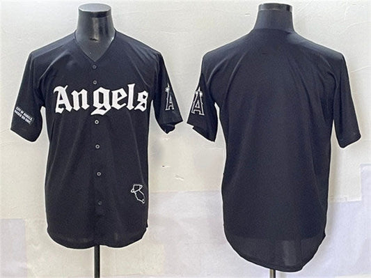 Los Angeles Angels Blank Black 'Gothic Halo Edition' Vapor Limited Stitched Baseball Jersey - Main View