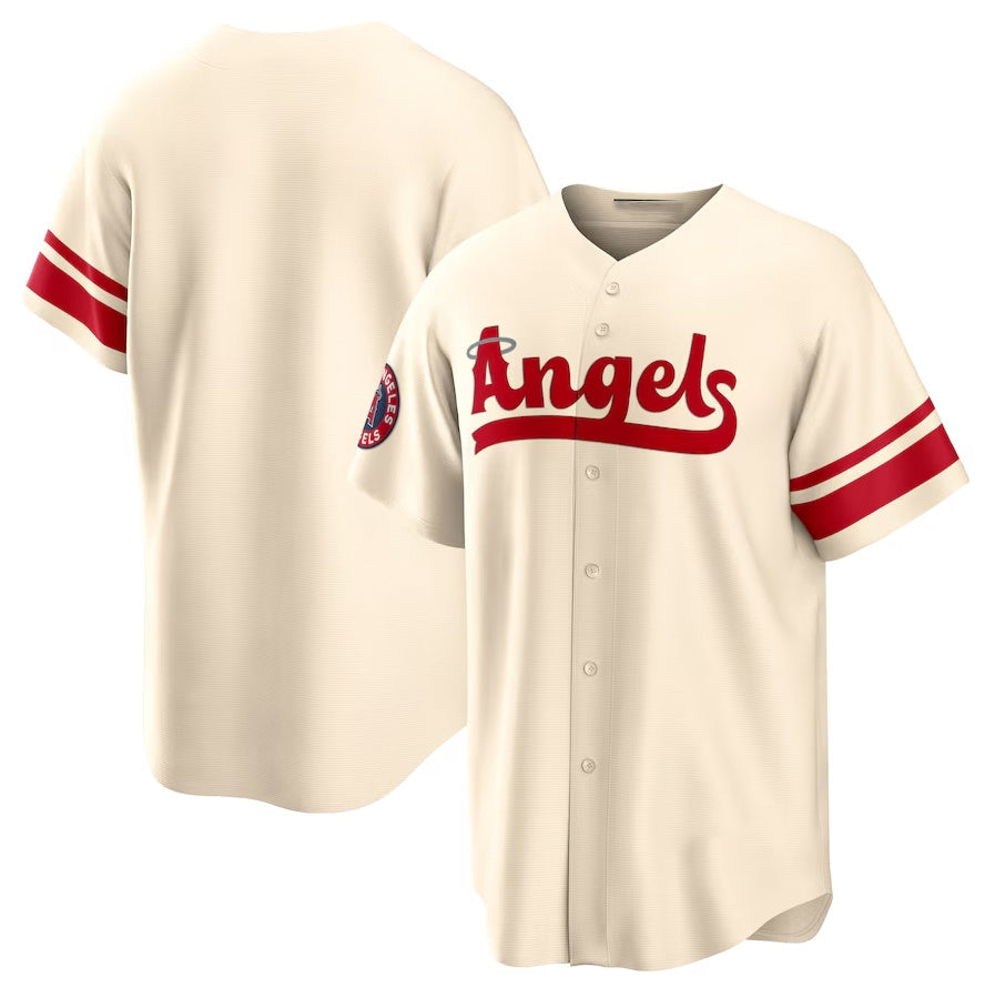 Los Angeles Angels City Connect Replica Team Jersey - Cream Stitched Baseball Jersey - Main View