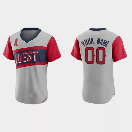 Custom Los Angeles Angels 2021 Little League Classic Road Authentic Jersey ¨C Gray Stitched Baseball Jerseys - Main View