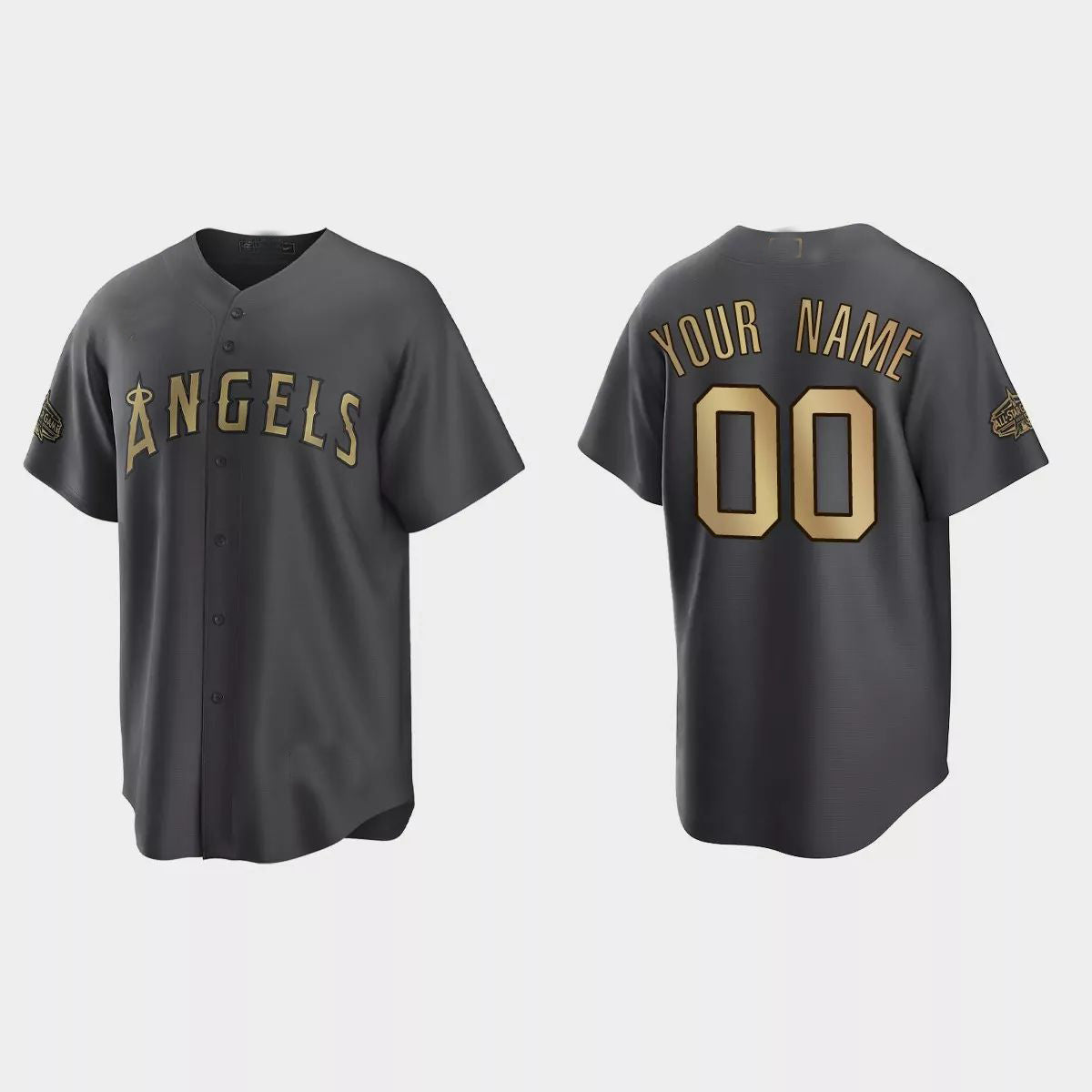 Custom Los Angeles Angels 2022 All-Star Game Replica Jersey ¨C Charcoal Stitched Baseball Jerseys - Main View