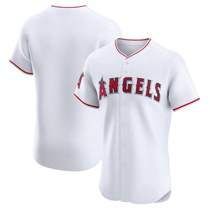 Los Angeles Angels Home Elite Jersey - White Stitched Baseball Jersey - Main View