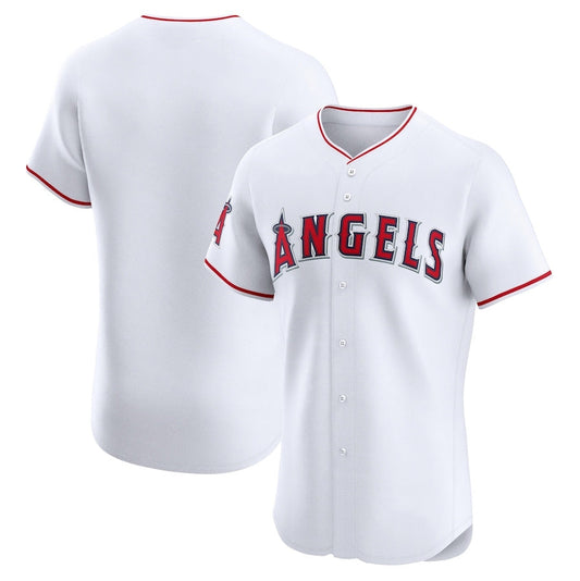 Los Angeles Angels Home Elite Jersey - White Stitched Baseball Jersey - Main View