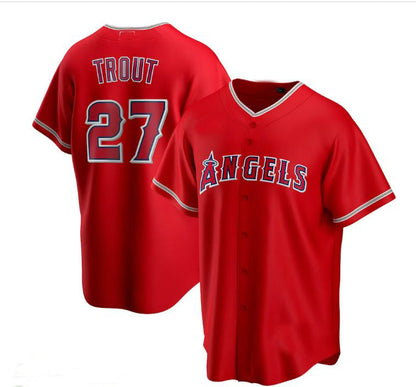 Los Angeles Angels #27 Mike Trout Red Alternate Replica Player Jersey Men Youth Women Baseball Jerseys - Main View