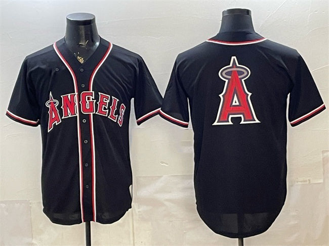 Los Angeles Angels Team Big Logo 2026 Fashion Replica Black Out Stitched Jersey - Main View