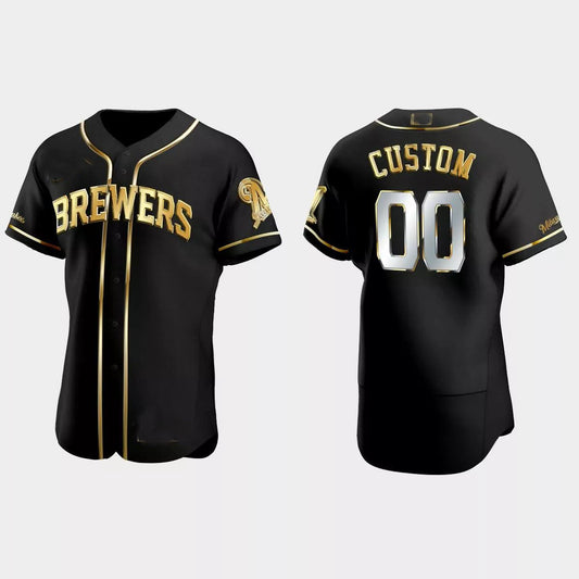 Custom Los Angeles Angels Gold Edition Authentic Jersey ¨C Black Stitched Baseball Jerseys - Main View
