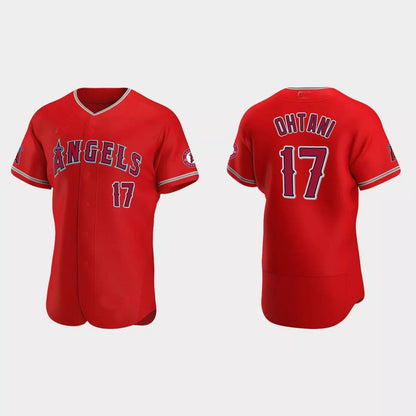 Los Angeles Angels #17 Shohei Ohtani 2020 Alternate Authentic Jersey - Red Men Youth Women Baseball Jerseys