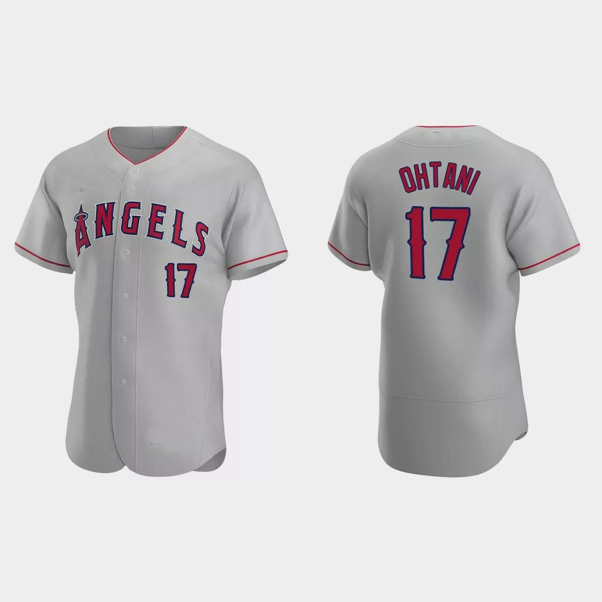Los Angeles Angels #17 Shohei Ohtani 2020 Road Authentic Jersey ¨C Gray Men Youth Women Baseball Jerseys - Main View