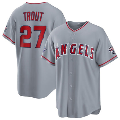 Los Angeles Angels #27 Mike Trout 2026 All-Star Game Gray Replica Baseball Jersey - Main View