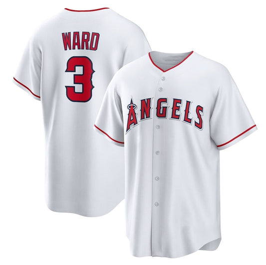 Los Angeles Angels #3 Taylor Ward Home Replica Jersey - White Stitched Baseball Jersey - Main View