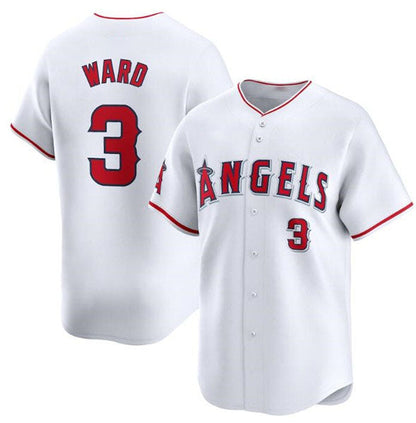 Los Angeles Angels #3 Taylor Ward White Home Limited Baseball Stitched Jersey - Main View