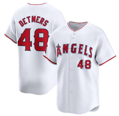 Los Angeles Angels #48 Reid Detmers White Home Limited Stitched Baseball Jersey - Main View