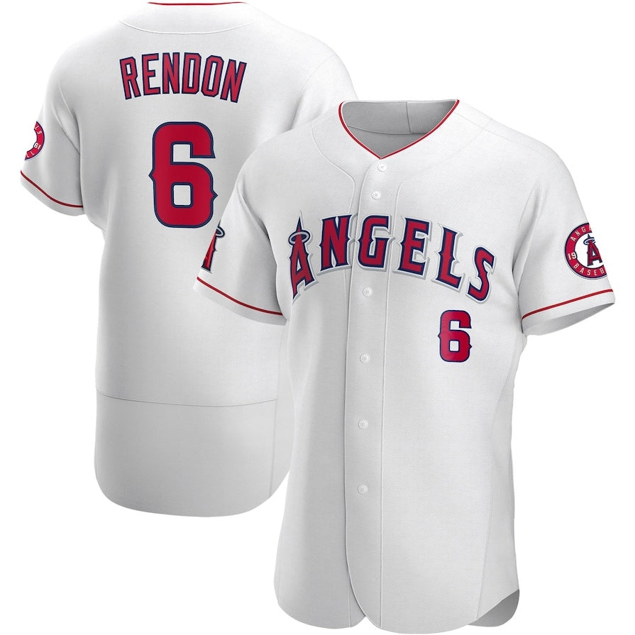 Los Angeles Angels #6 Anthony Rendon Authentic Player Jersey - White Stitched Baseball Jersey - Main View