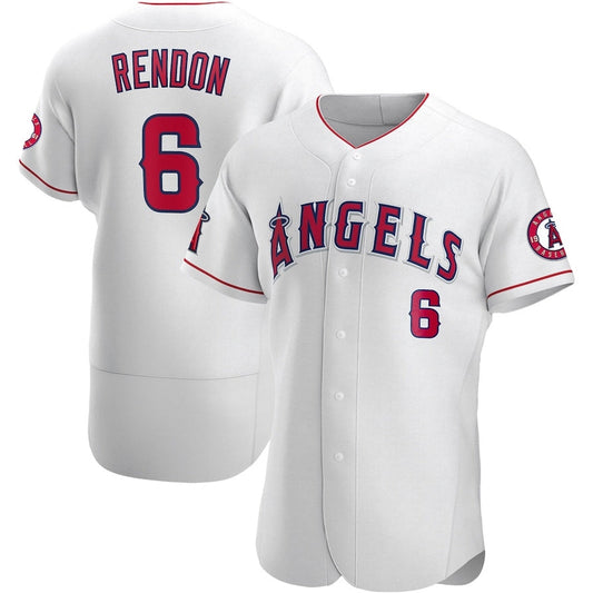 Los Angeles Angels #6 Anthony Rendon Authentic Player Jersey - White Stitched Baseball Jersey - Main View