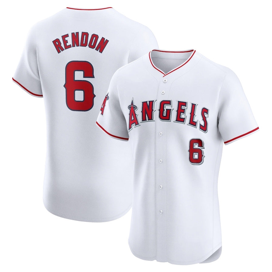 Los Angeles Angels #6 Anthony Rendon Home Elite Player Jersey - White Stitched Baseball Jersey - Main View
