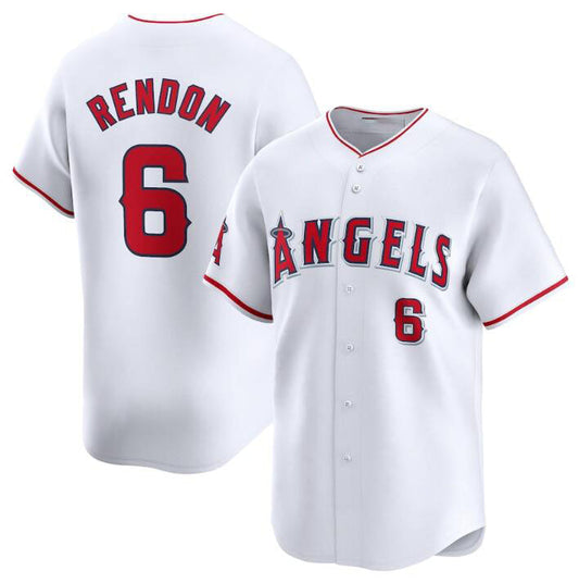 Los Angeles Angels #6 Anthony Rendon White Home Limited Stitched Baseball Jersey - Main View