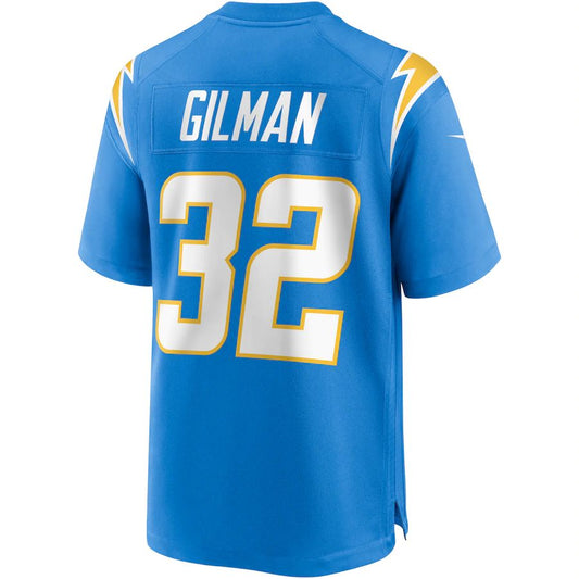 LA.Chargers #32 Alohi Gilman Powder Blue Game Jersey Stitched American Football Jerseys - Main View