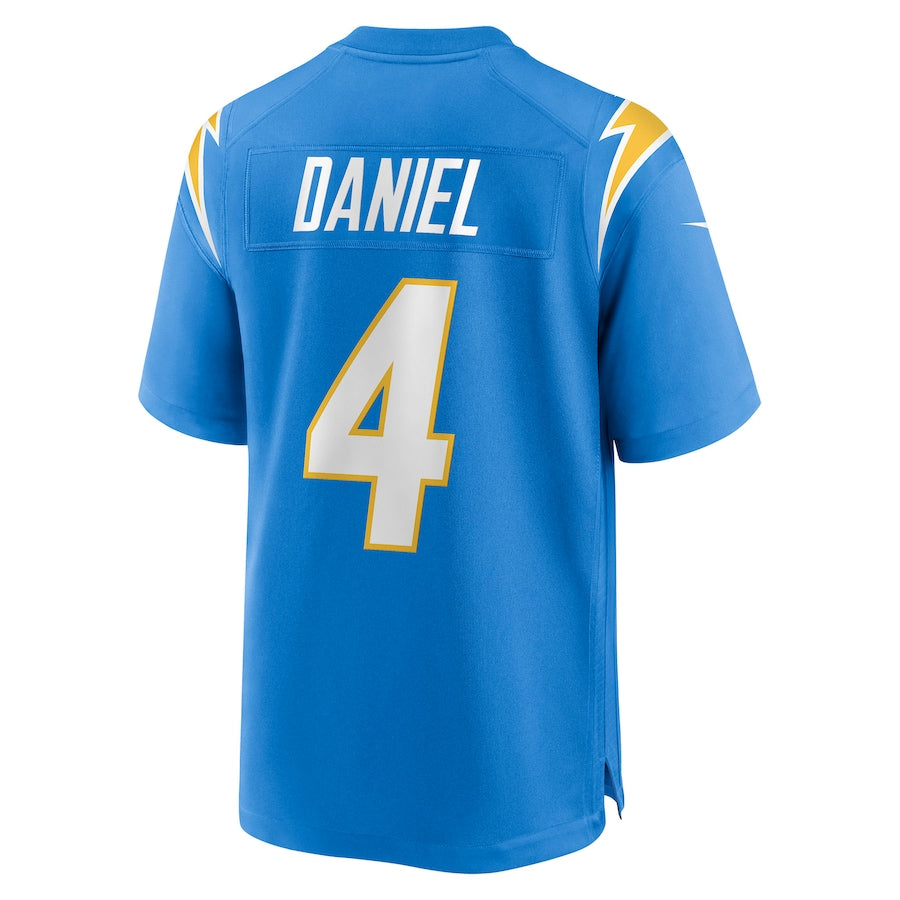 LA.Chargers #4 Chase Daniel Powder Blue Game Jersey Stitched American Football Jerseys - Main View
