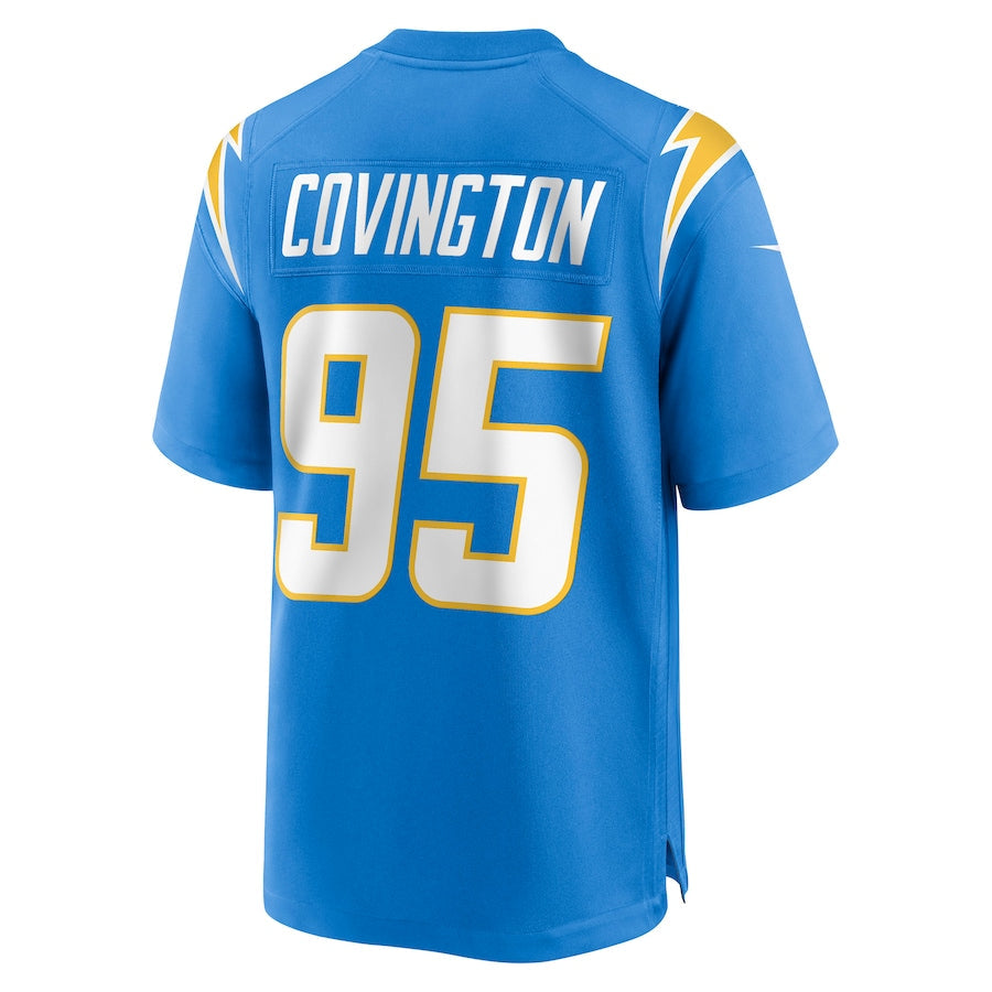 LA.Chargers #95 Christian Covington Powder Blue Game Jersey Stitched American Football Jerseys - Main View