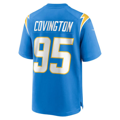 LA.Chargers #95 Christian Covington Powder Blue Game Jersey Stitched American Football Jerseys - Main View