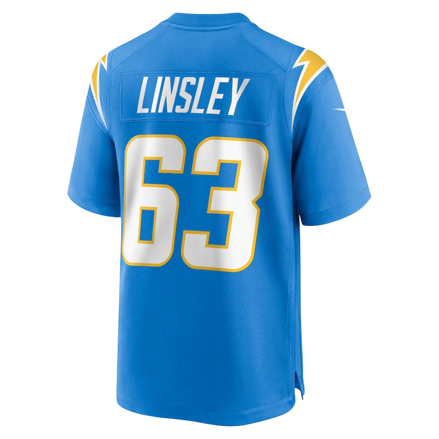LA.Chargers #63 Corey Linsley Powder Blue Game Player Jersey Stitched American Football Jerseys - Main View