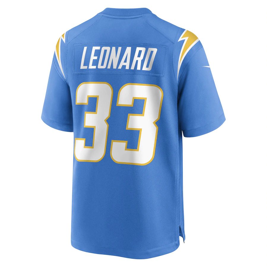 LA.Chargers #33 Deane Leonard Powder Blue Game Player Jersey Stitched American Football Jerseys - Main View