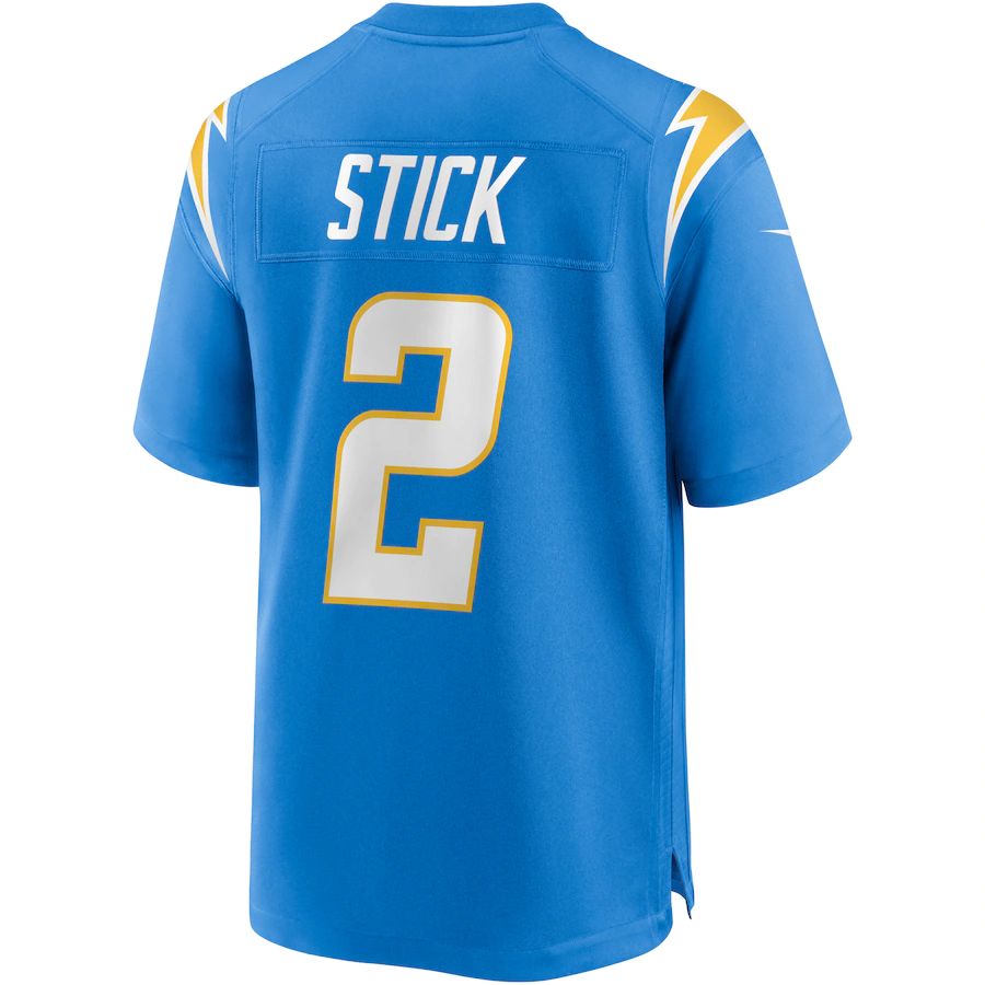 LA.Chargers #2 Easton Stick Powder Blue Game Jersey Stitched American Football Jerseys - Main View