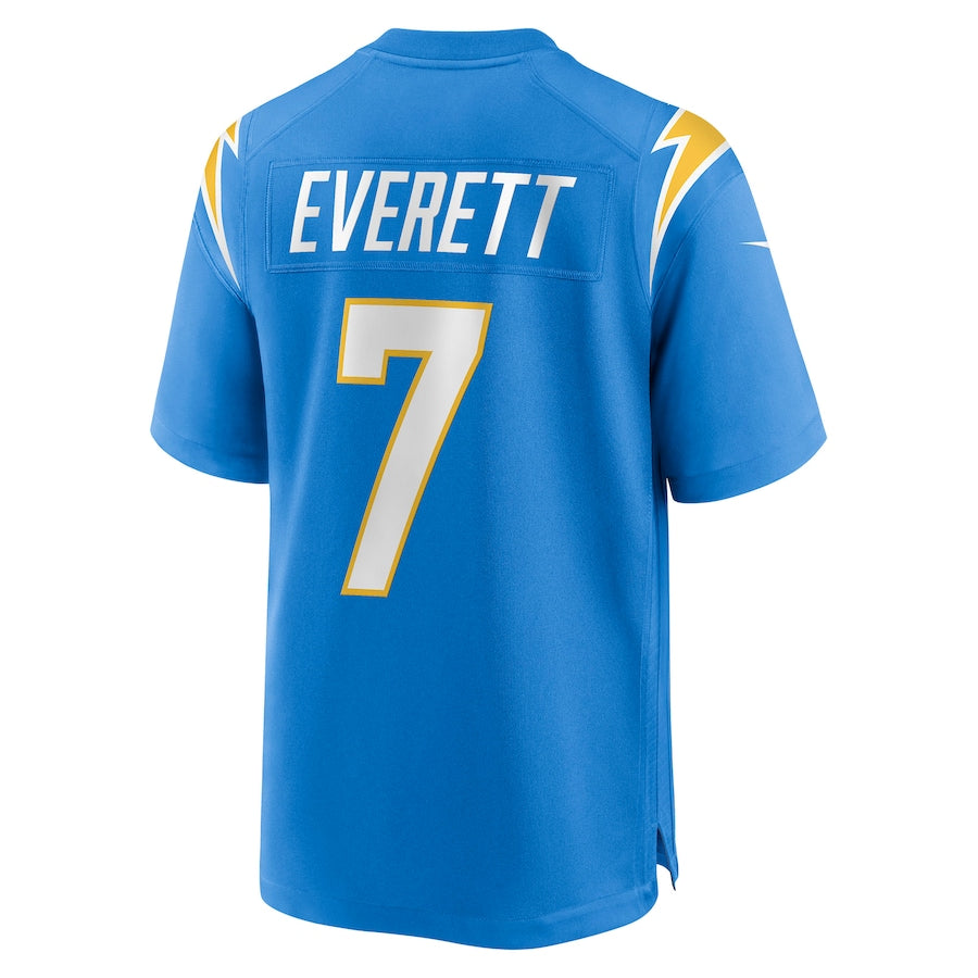 LA.Chargers #7 Gerald Everett Powder Blue Player Game Jersey Stitched American Football Jerseys - Main View