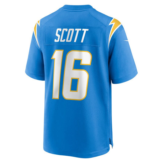LA.Chargers #16 JK Scott Powder Blue Game Jersey Stitched American Football Jerseys - Main View
