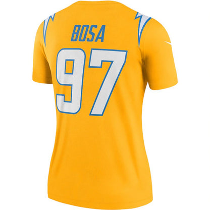 LA.Chargers #97 Joey Bosa Gold Inverted Legend Jersey Stitched American Football Jerseys - Main View