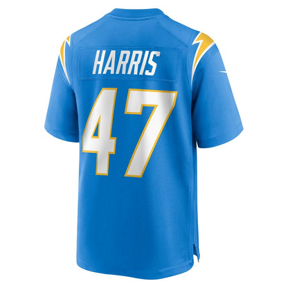 LA.Chargers #47 Josh Harris Powder Blue Game Jersey Stitched American Football Jerseys - Main View