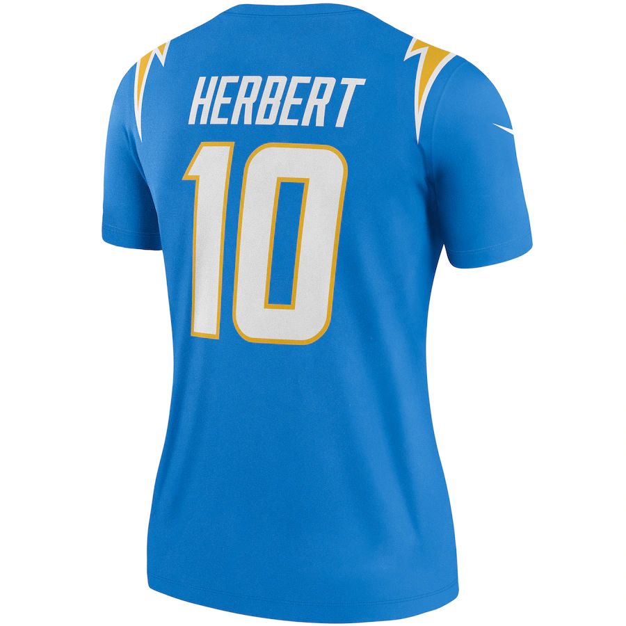 LA.Chargers #10 Justin Herbert Powder Blue Legend Jersey Stitched American Football Jerseys - Main View