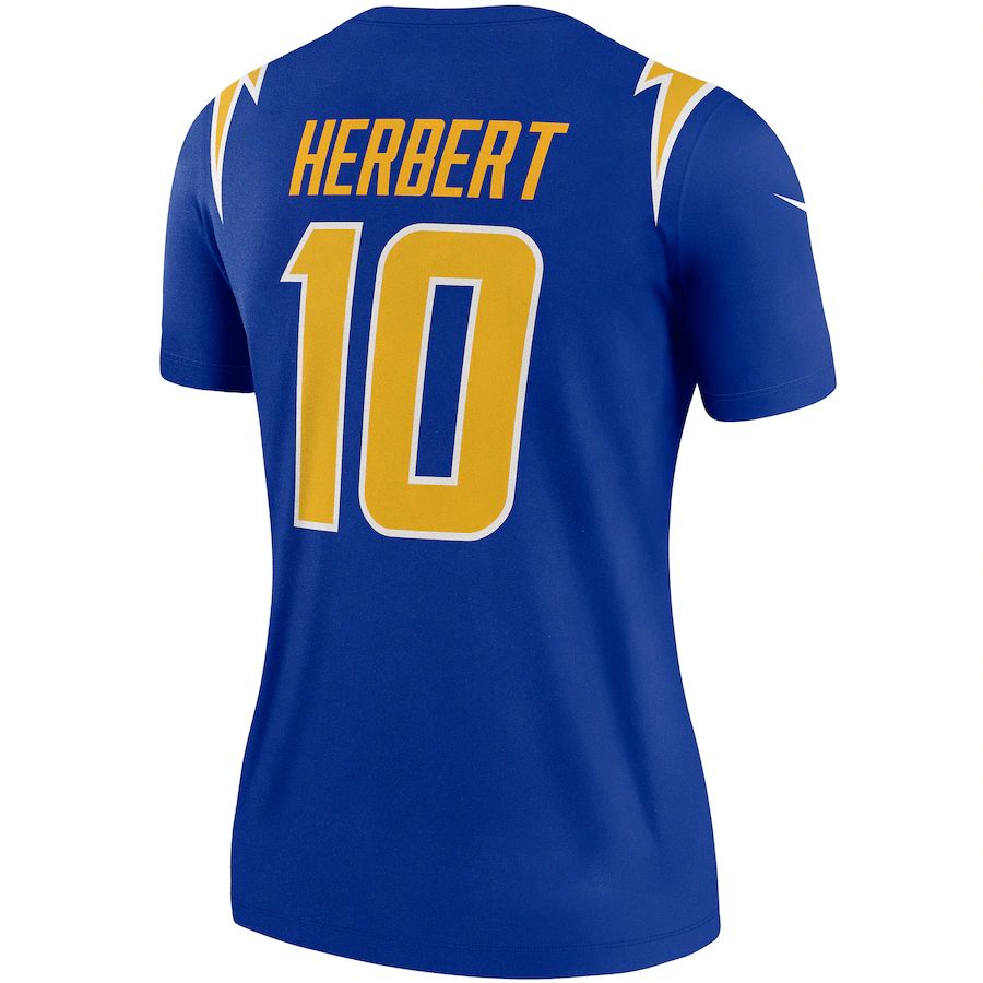 LA.Chargers #10 Justin Herbert Royal Legend Jersey Stitched American Football Jerseys - Main View