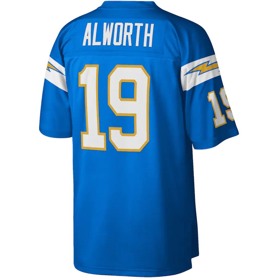 LA.Chargers #19 Lance Alworth Mitchell & Ness Powder Blue Legacy Replica Jersey Stitched American Football Jerseys - Main View