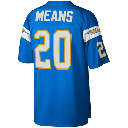 LA.Chargers #20 Natrone Means Mitchell & Ness Powder Blue 1994 Legacy Replica Jersey Stitched American Football Jerseys - Main View