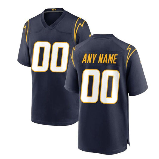 Custom LA.Chargers Navy Alternate Game Jersey Stitched American Football Jerseys - Main View