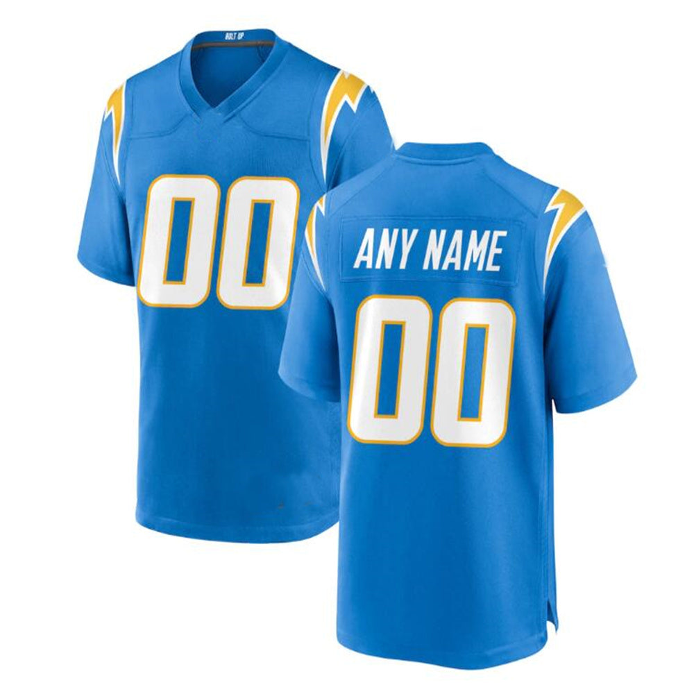 Custom LA.Chargers Powder Blue Custom Game Jersey Stitched American Football Jerseys - Main View