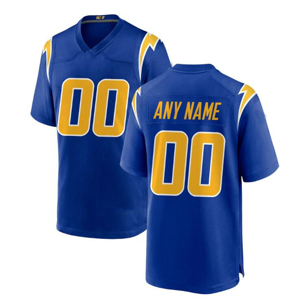 Custom LA.Chargers Royal Alternate Game Jersey Stitched American Football Jerseys - Main View