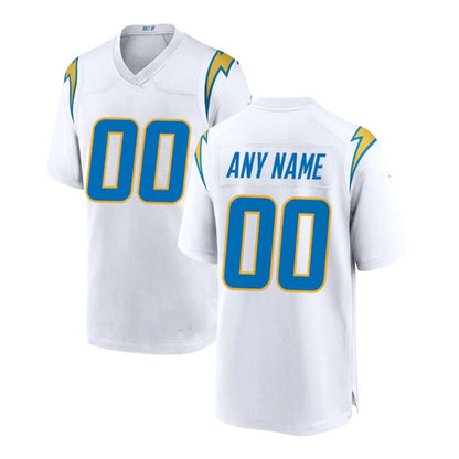 Custom LA.Chargers White Game Jersey Stitched American Football Jerseys - Main View