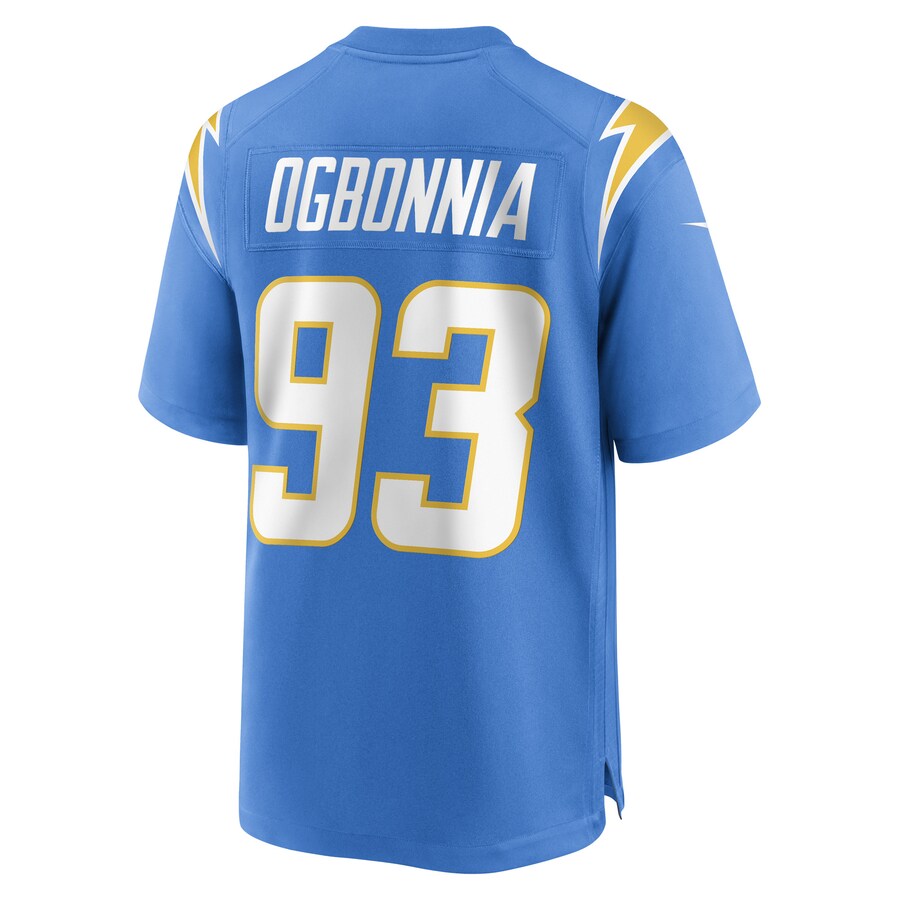 LA.Chargers #93 Otito Ogbonnia Powder Blue Game Player Jersey Stitched American Football Jerseys - Main View