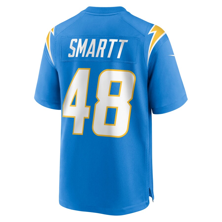 LA.Chargers #48 Stone Smartt Powder Blue Game Player Jersey Stitched American Football Jerseys - Main View