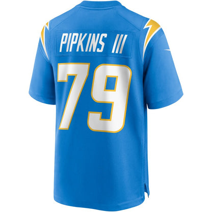 LA.Chargers #79 Trey Pipkins III Powder Blue Game Jersey Stitched American Football Jerseys - Main View