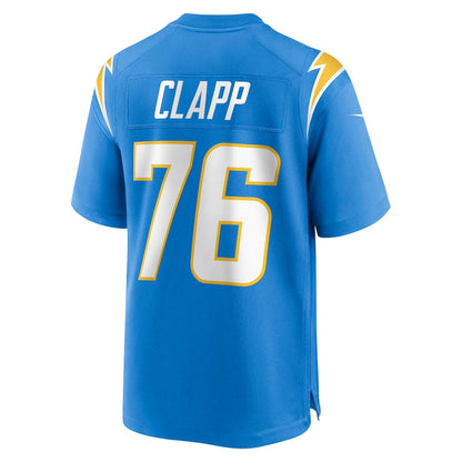 LA.Chargers #76 Will Clapp Powder Blue Game Jersey Stitched American Football Jerseys - Main View