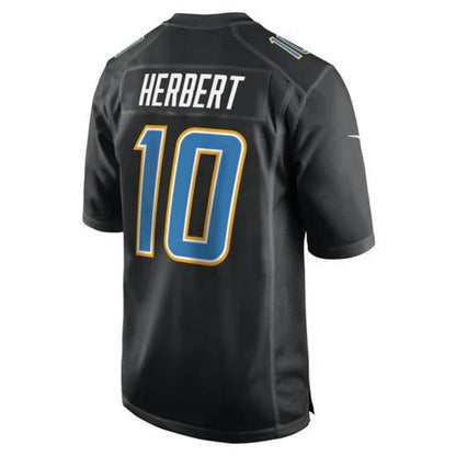 LA.Chargers #10 Justin Herbert 2024 Carbon Black Chase  Player Fashion Stitched American Football Jerseys - Main View
