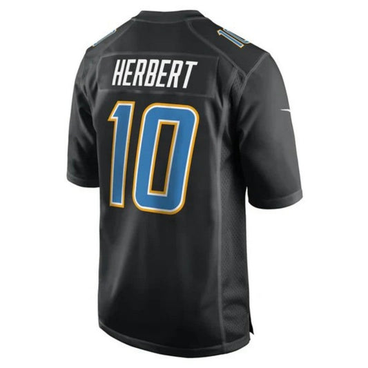 LA.Chargers #10 Justin Herbert 2024 Carbon Black Chase  Player Fashion Stitched American Football Jerseys - Main View
