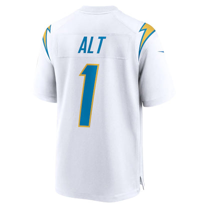 LA.Chargers #1 Joe Alt 2024 Draft First Round Pick Player Game Jersey - White American Football Jerseys - Main View