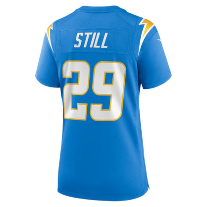 LA.Chargers #29 Tarheeb Still Game Jersey - Powder Blue American Football Jerseys - Main View