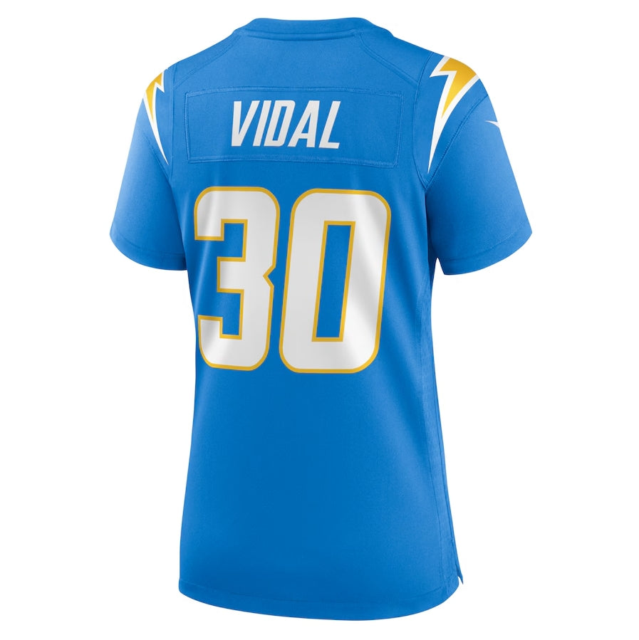 LA.Chargers #30 Kimani Vidal Game Jersey - Powder Blue American Football Jerseys - Main View