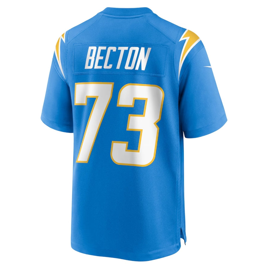 LA.Chargers #73 Mekhi Becton Powder Blue Team Game Stitched American Football Jerseys - Main View