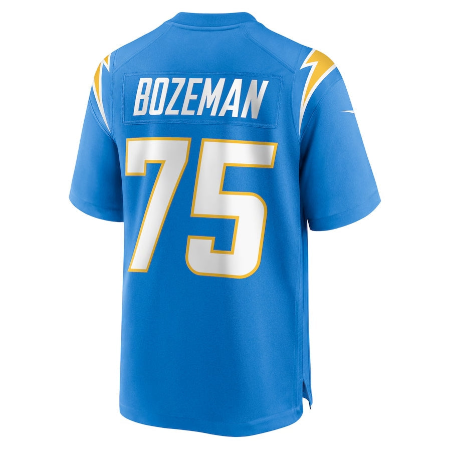 LA.Chargers #75 Bradley Bozeman Game Jersey - Powder Blue American Football Jerseys - Main View